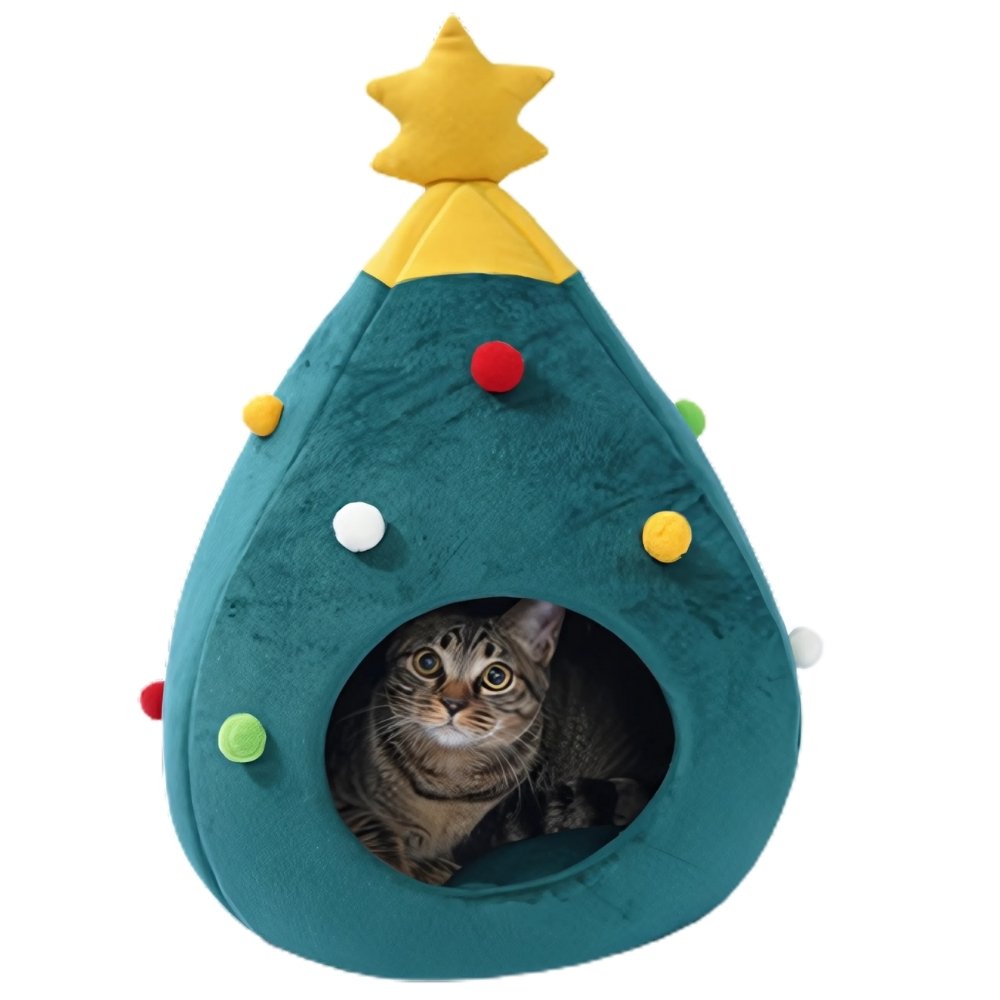 Cat Christmas Tree Bed – Festive Holiday Hideaway
