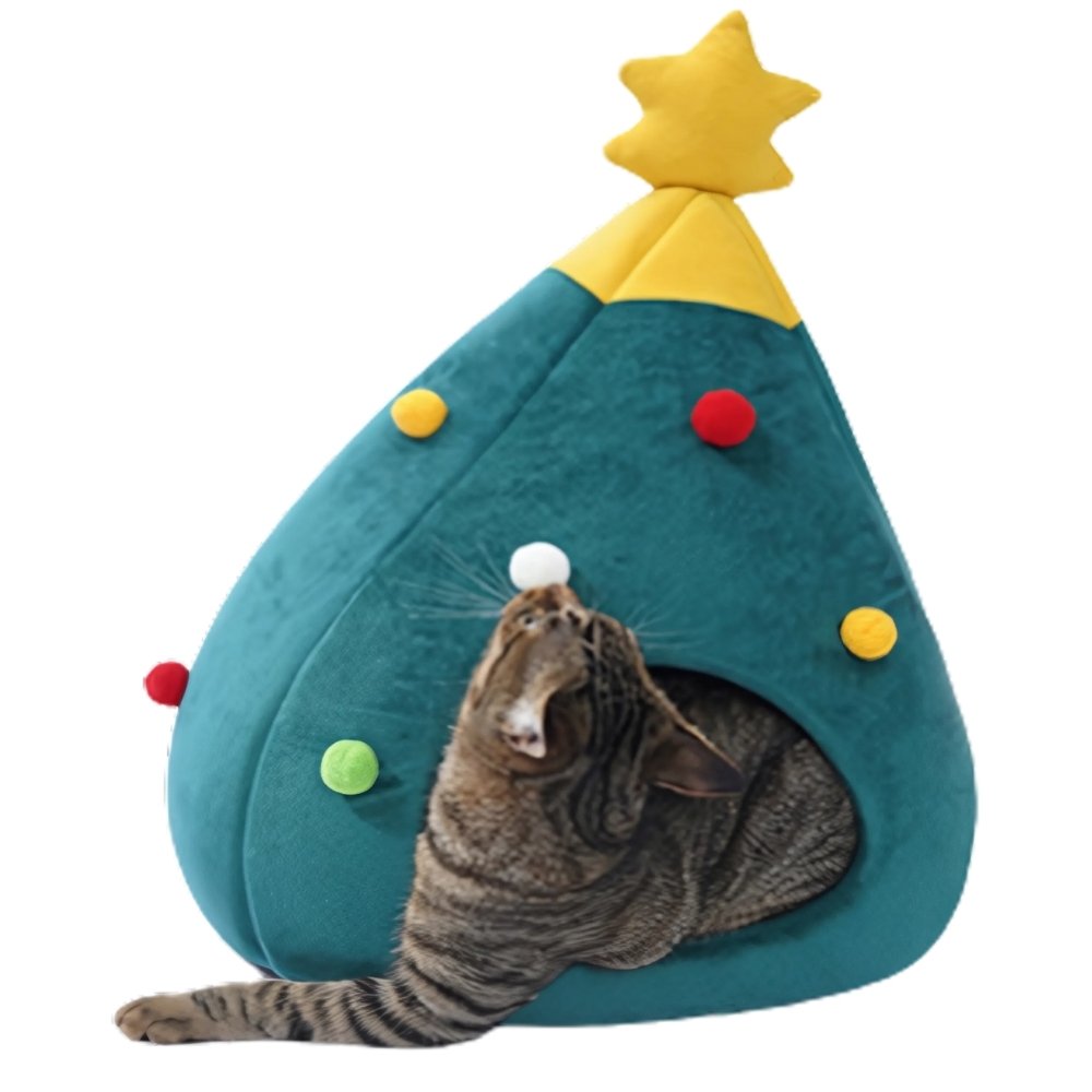 Cat Christmas Tree Bed – Festive Holiday Hideaway