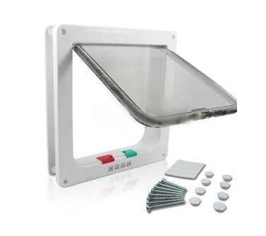 Magnetic 4-Way Locking Door Flap – Easy Install for Cats & Small Dogs