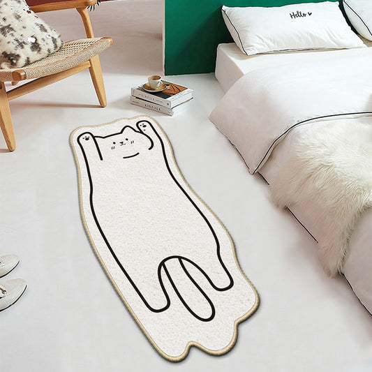 Soft Plush Cat-Shaped Floor Mat