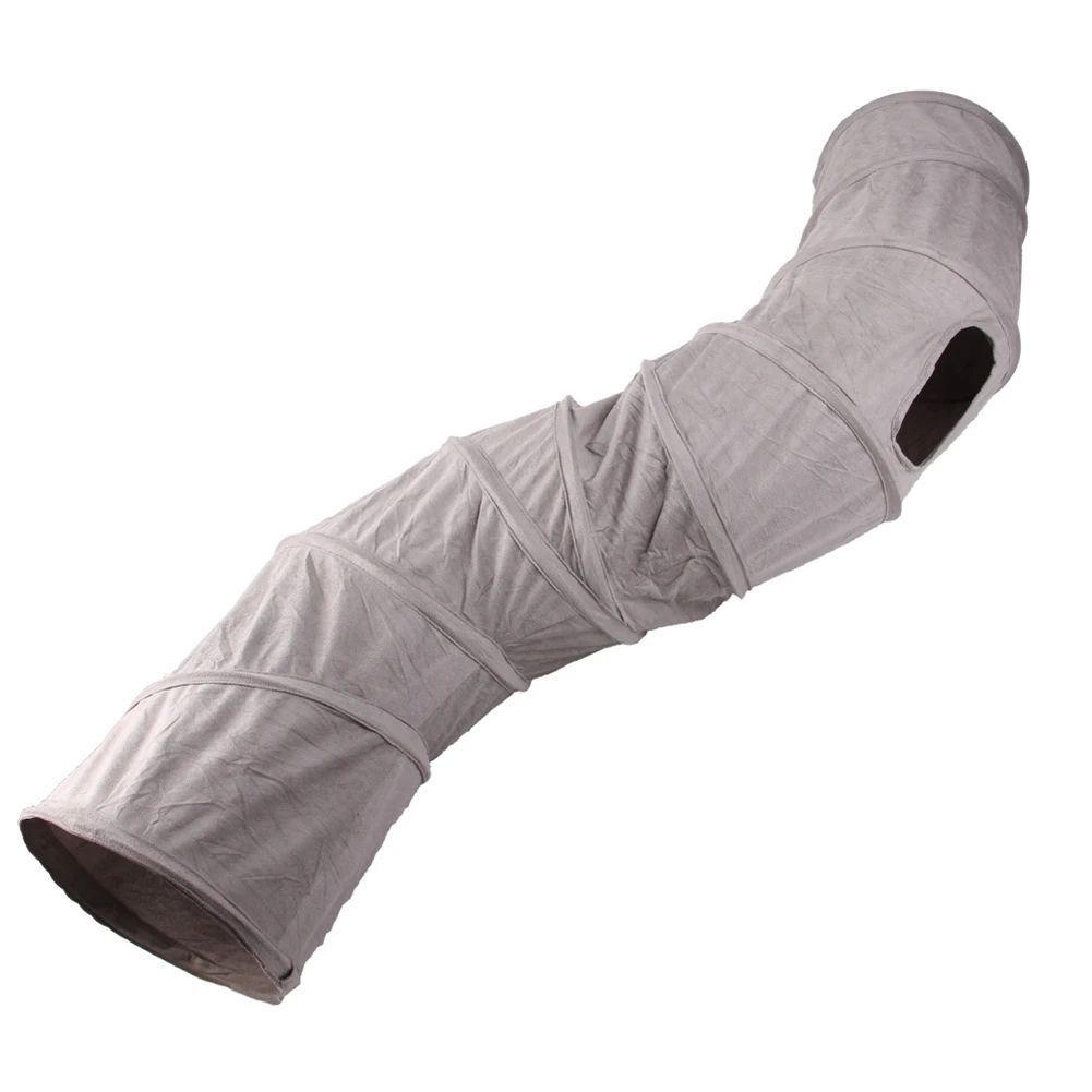 Collapsible S-Shape Cat Tunnel - Interactive Play Tube for Small Pets