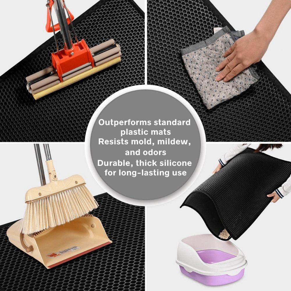 Double-Layer Non-Slip Cat Litter Mat