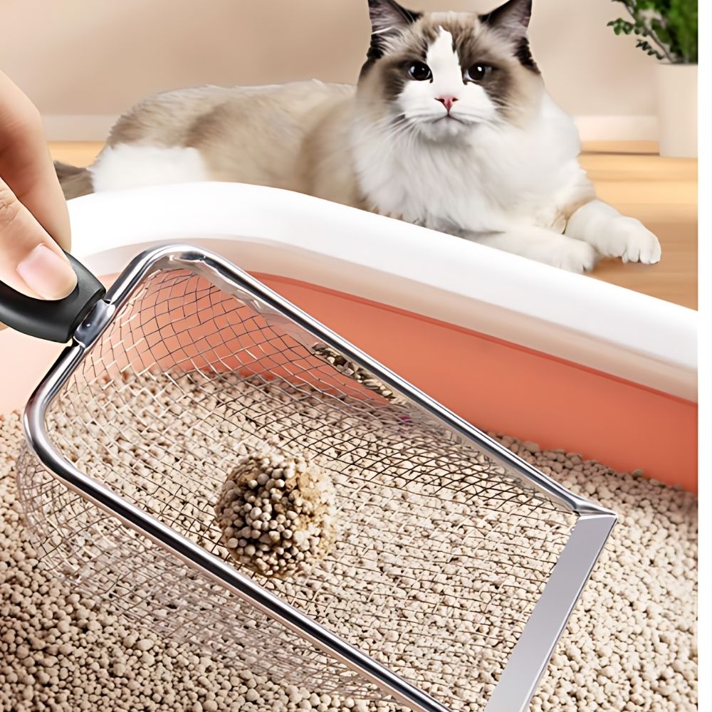 Stainless Steel Cat Litter Scoop with Small Mesh