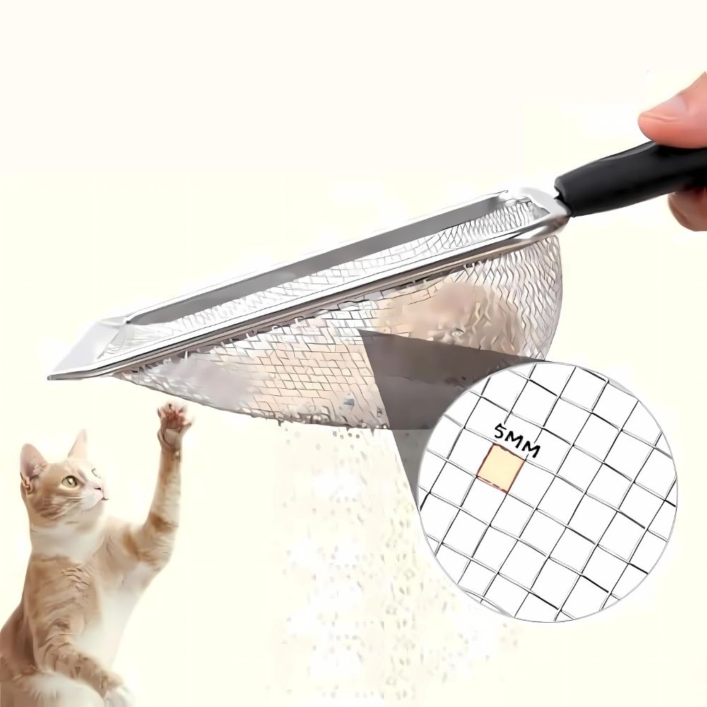 Stainless Steel Cat Litter Scoop with Small Mesh
