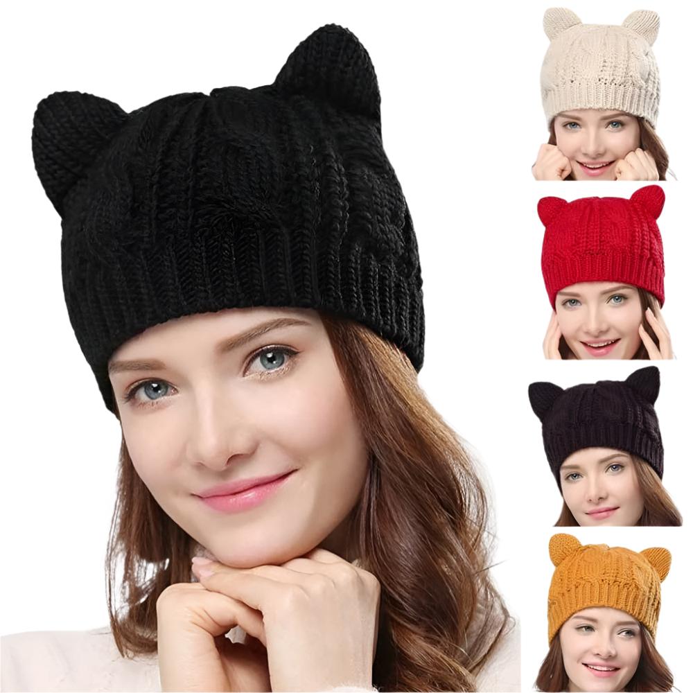 Cozy Knitted Cat Ear Beanie