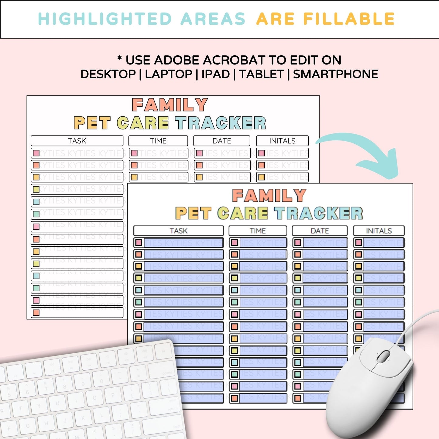 Printable Daily Family Cat Care Chart – Feeding & Chore Tracker