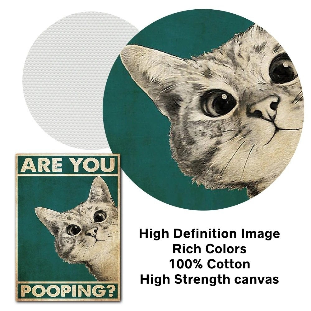 Funny Cat Bathroom Wall Art