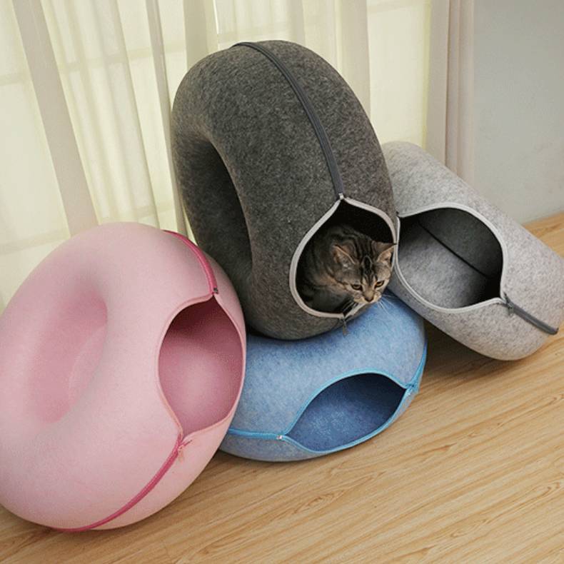 Durable Felt Cat Tunnel with Zipper