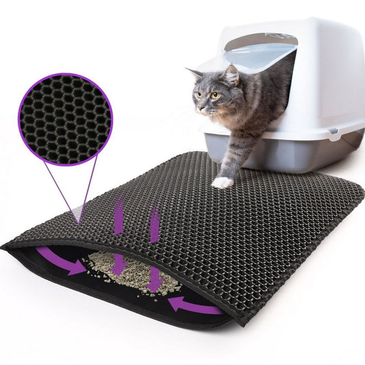 Double-Layer Non-Slip Cat Litter Mat