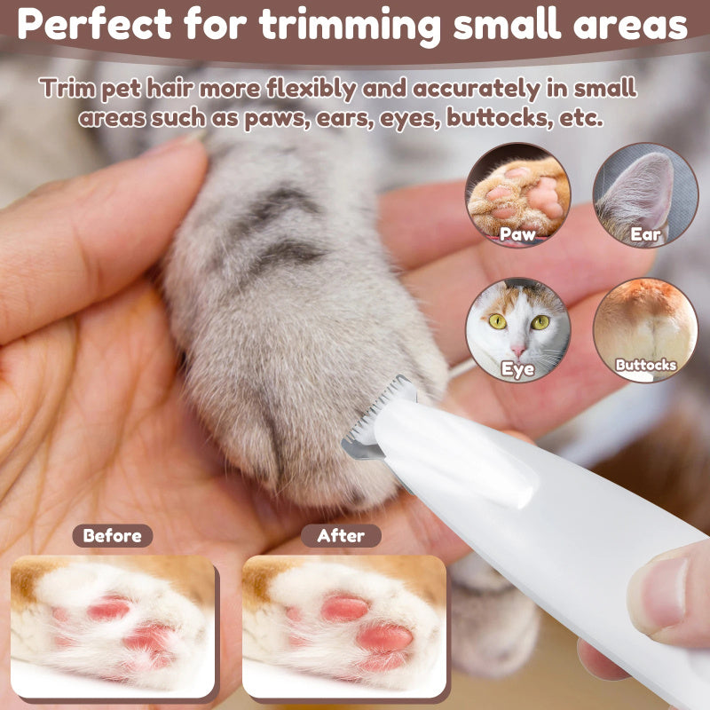LED Pet Trimmer – Precise Grooming for Paws, Ears, Face, and Buttocks