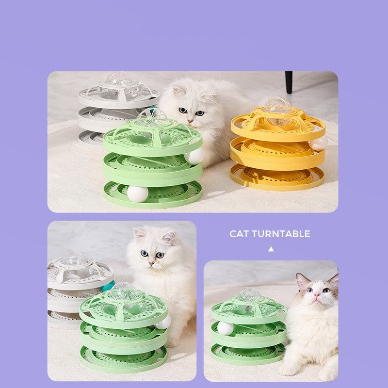 Multi-Level Cat Ball Tower – Boosts Hunting Instinct & Eases Anxiety