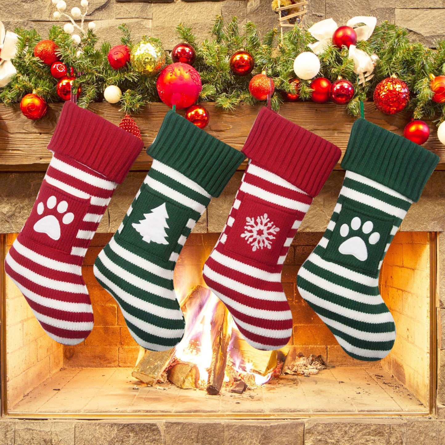 Pet Christmas Knitted Stockings