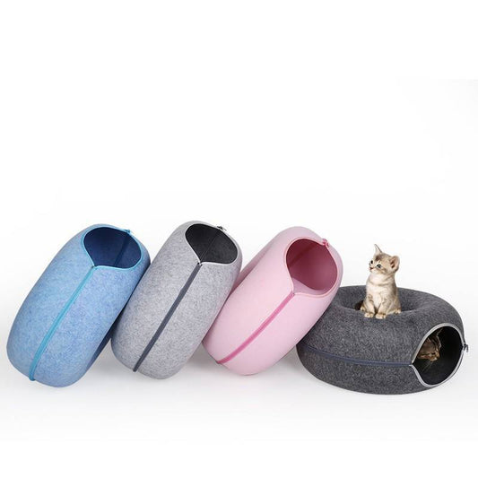 Durable Felt Cat Tunnel with Zipper