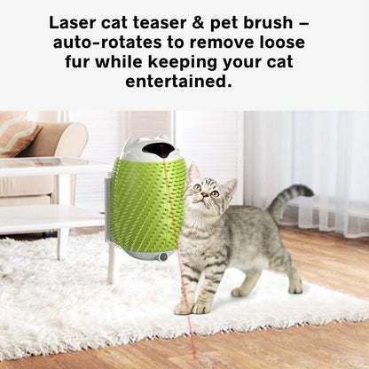 Cat Self-Massaging Brush with Smart Laser Sensor – Grooming Made Fun and Easy