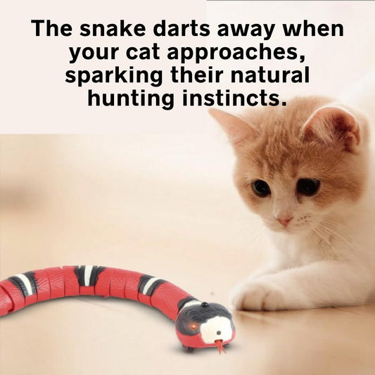 Smart Sensing Interactive Snake Toy for Cats – USB Rechargeable Electric Play Toy