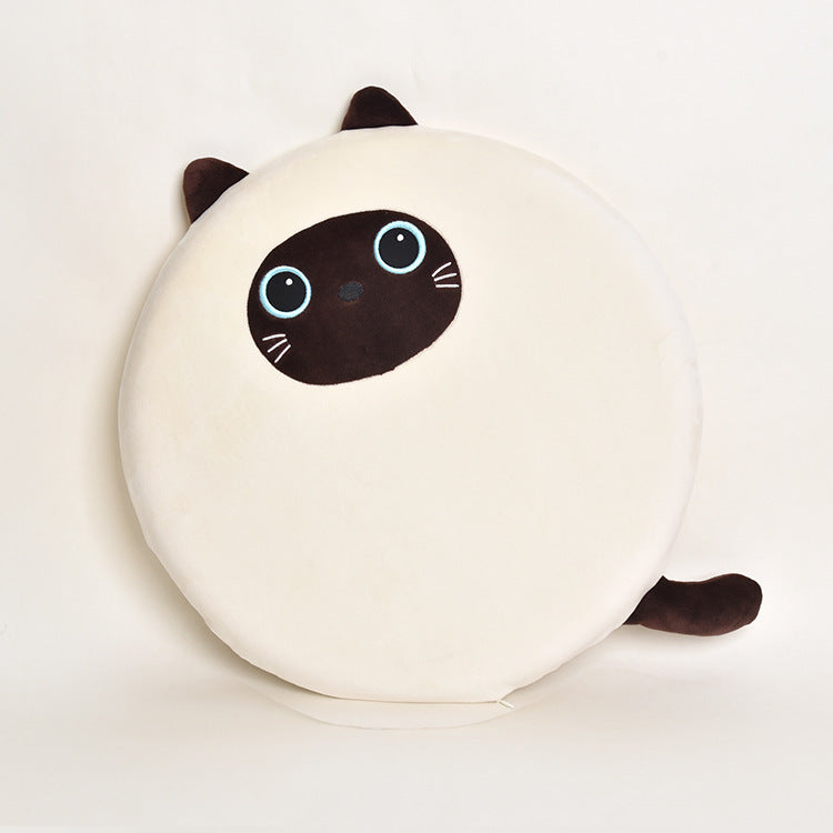 Adorable Round Cat Cushion – Cozy Memory Foam Pad for Home & Office