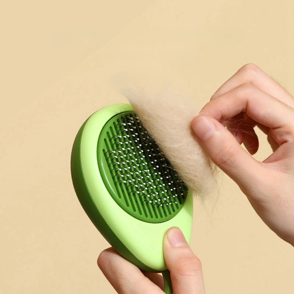 Portable Cat Grooming Comb – Massage Brush with One-Click Hair Removal for Cats