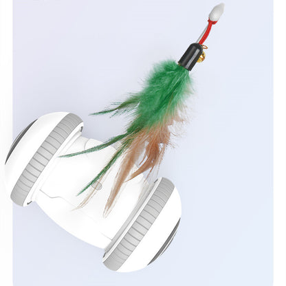 Interactive Robotic Cat Toy with Interchangeable Feather Heads