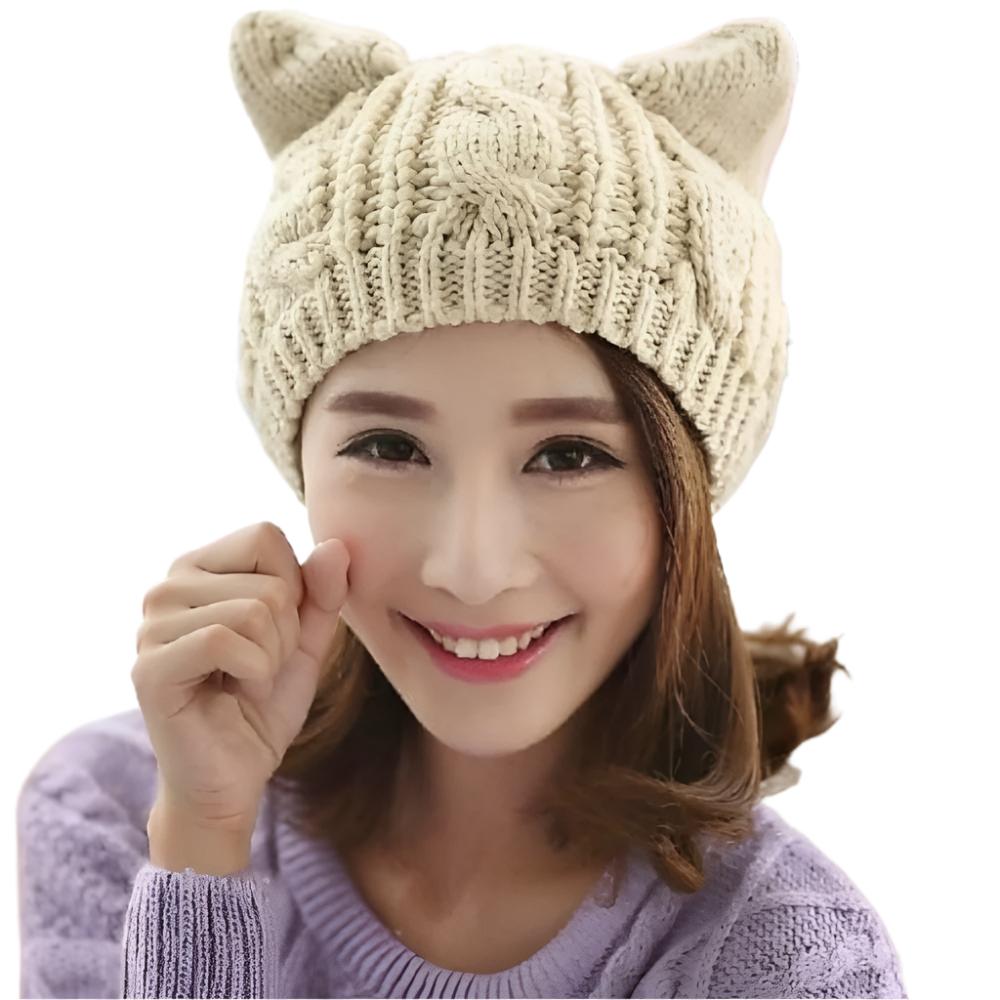 Cozy Winter Cat Ear Beanie – Soft and Stylish Handmade Knit