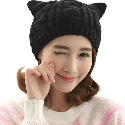 Cozy Winter Cat Ear Beanie – Soft and Stylish Handmade Knit