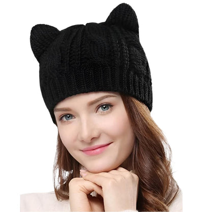 Cozy Winter Cat Ear Beanie – Soft and Stylish Handmade Knit